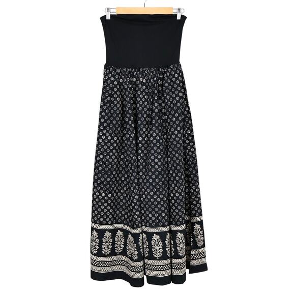 NWT J.Crew Strapless Stretch A-Line Mixy Midi Dress Block Print Black Size Small - Picture 4 of 11